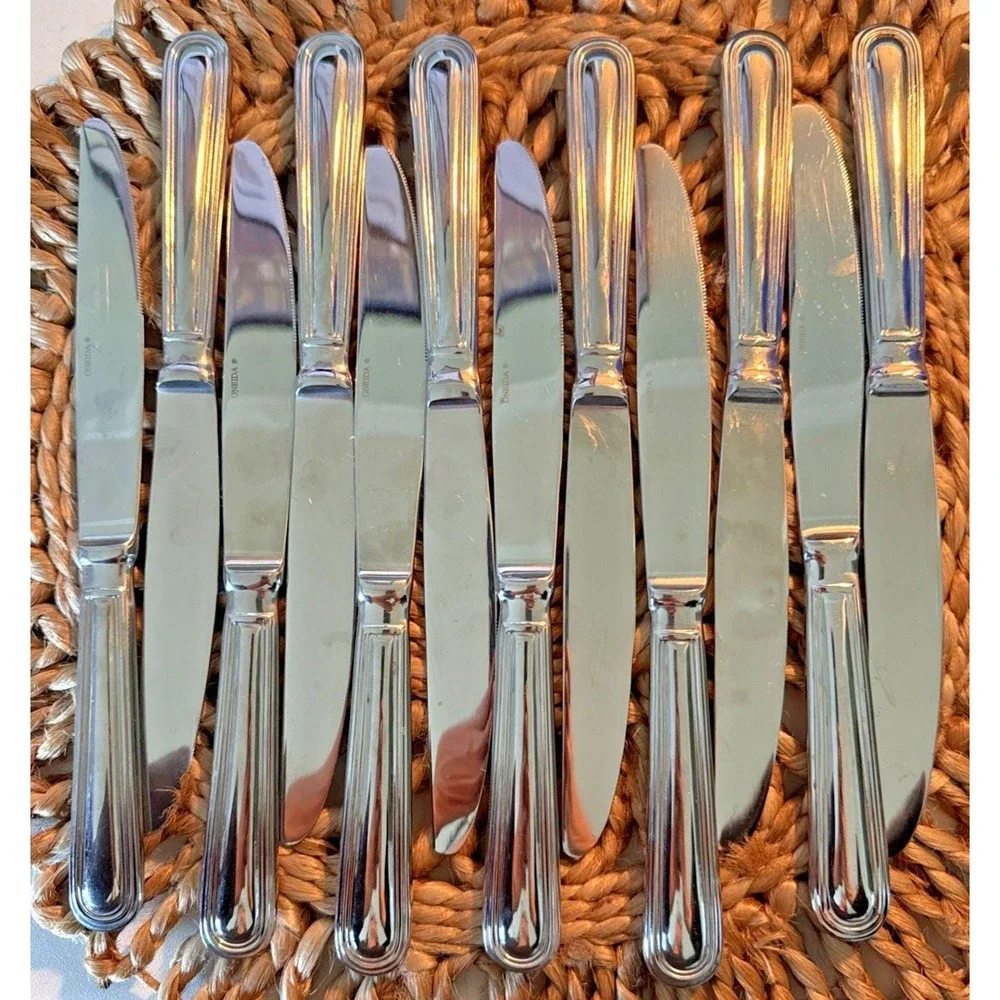 Oneida OMNIA Dinner Knives 18/10 Stainless Gloss Double Outline 9 3/8